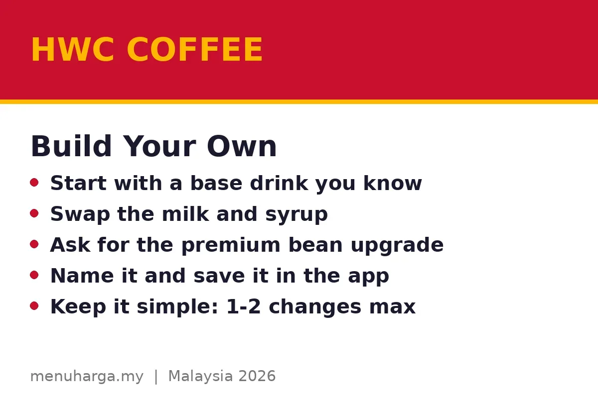 How do I build my own HWC Coffee secret drink?