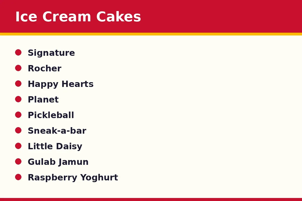 What ice cream cakes does Inside Scoop sell?