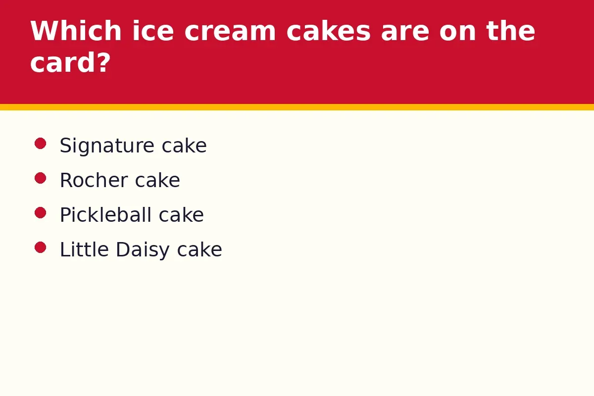 Which ice cream cakes are on the card?