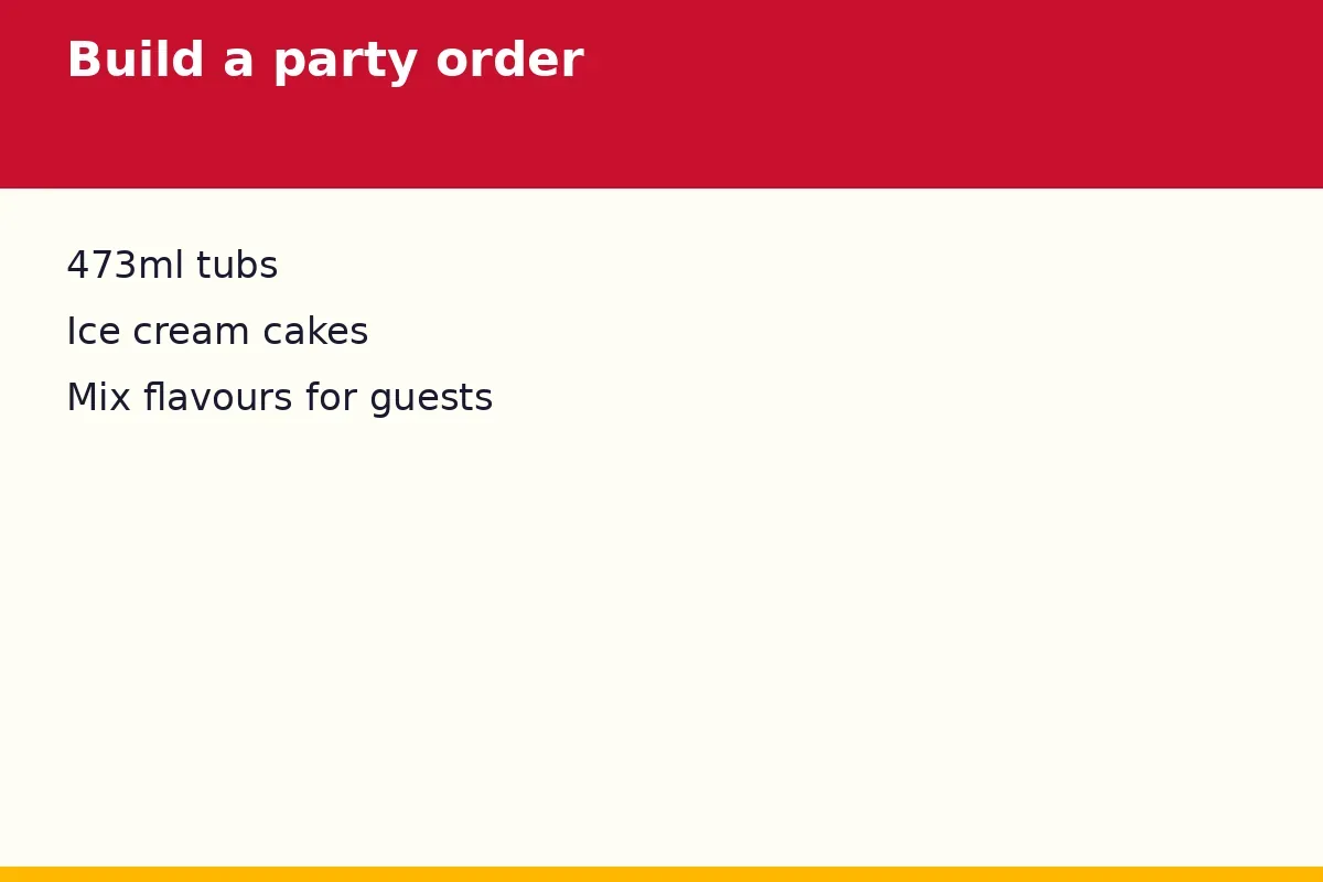 How do you build a party order from pints and cakes?