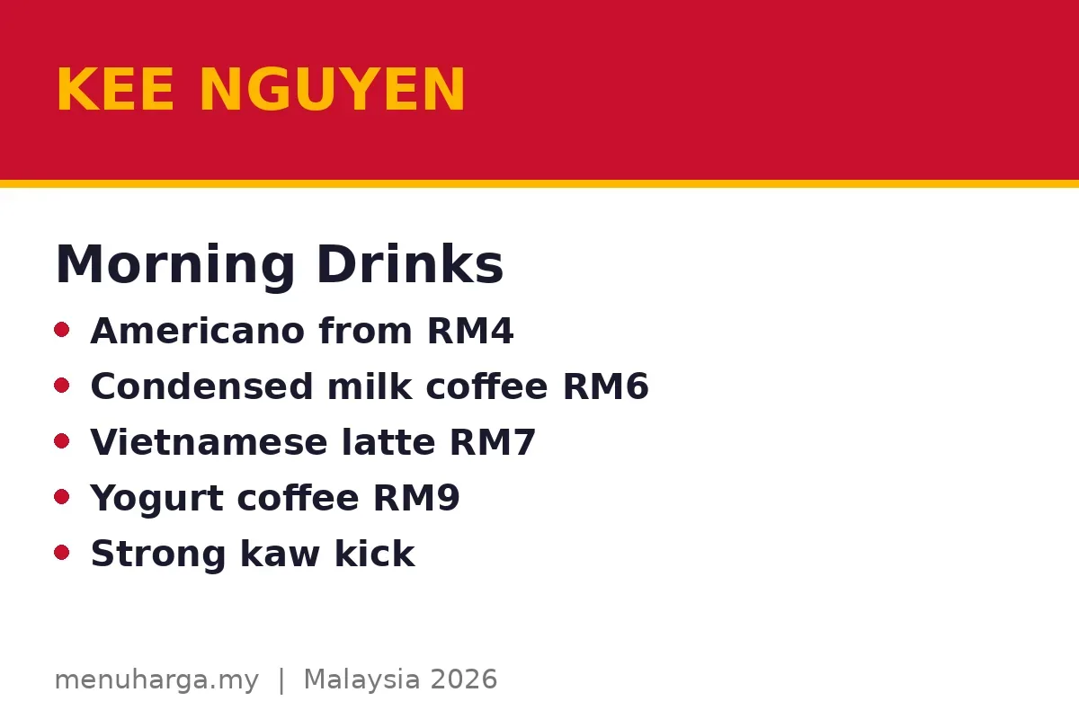 What are the best morning drinks at Kee Nguyen?