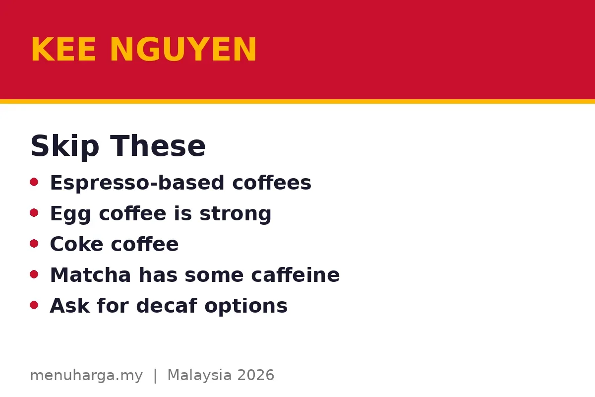 Which Kee Nguyen drinks should kids skip?
