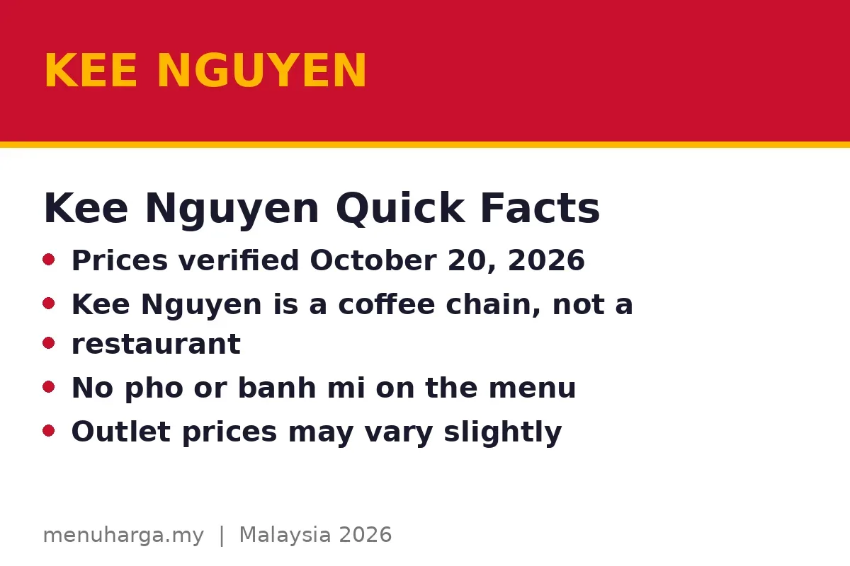 Kee Nguyen menu FAQs