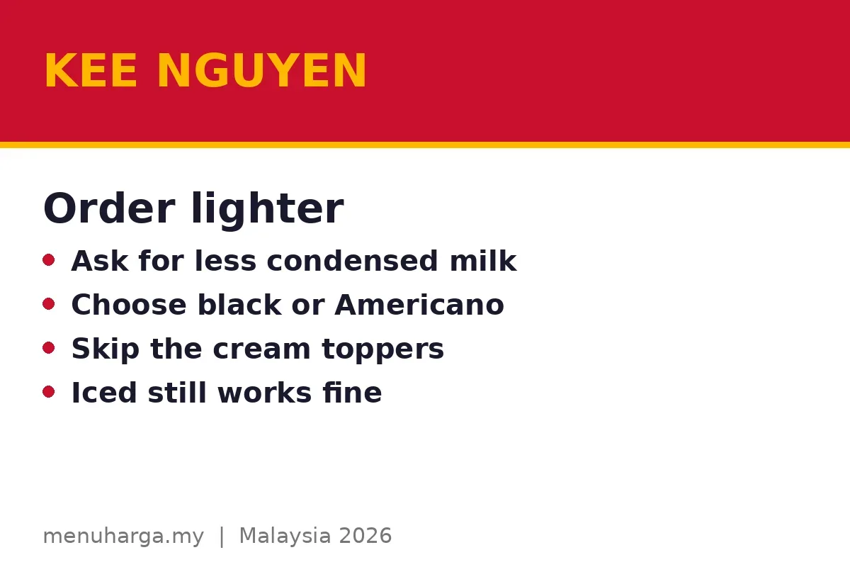 How can you order a lighter drink at Kee Nguyen?