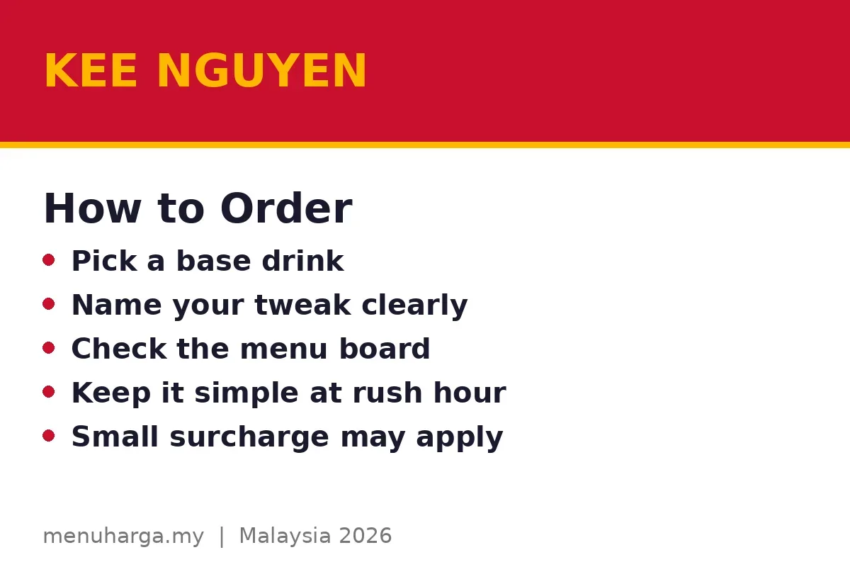How do you order a custom drink at Kee Nguyen?
