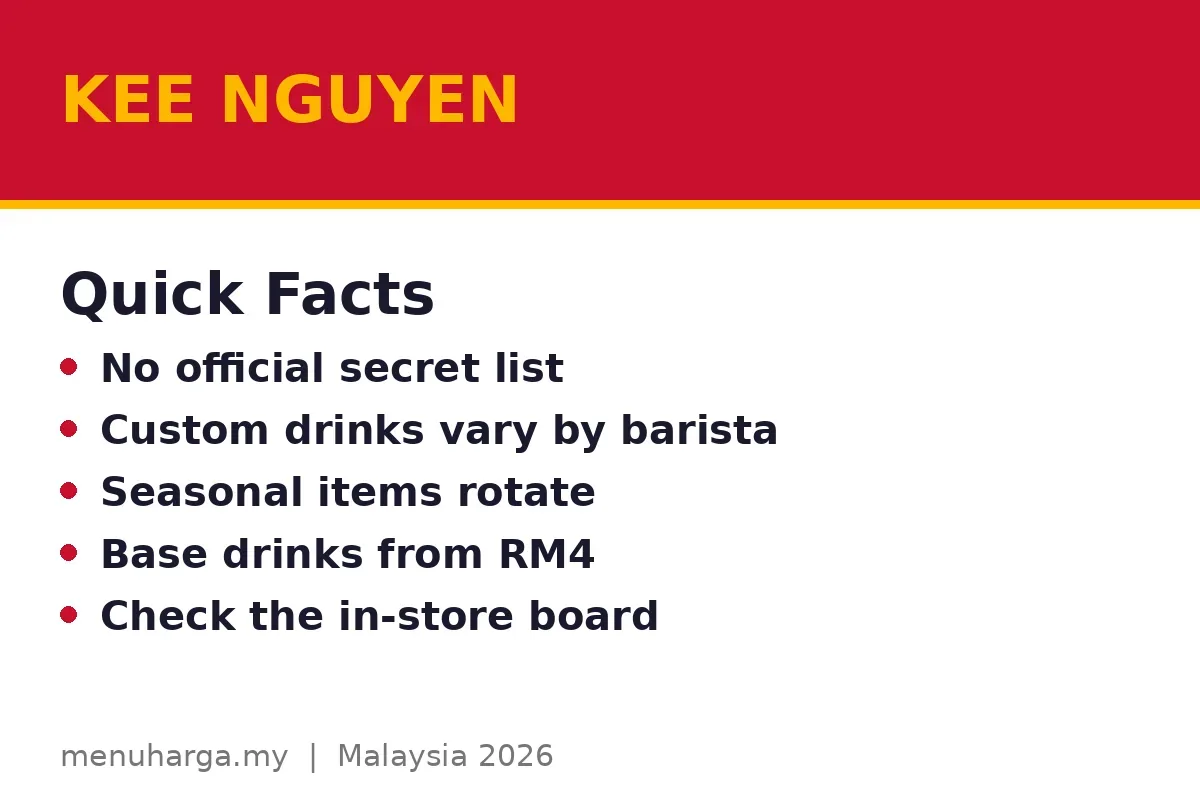 Kee Nguyen secret menu FAQs