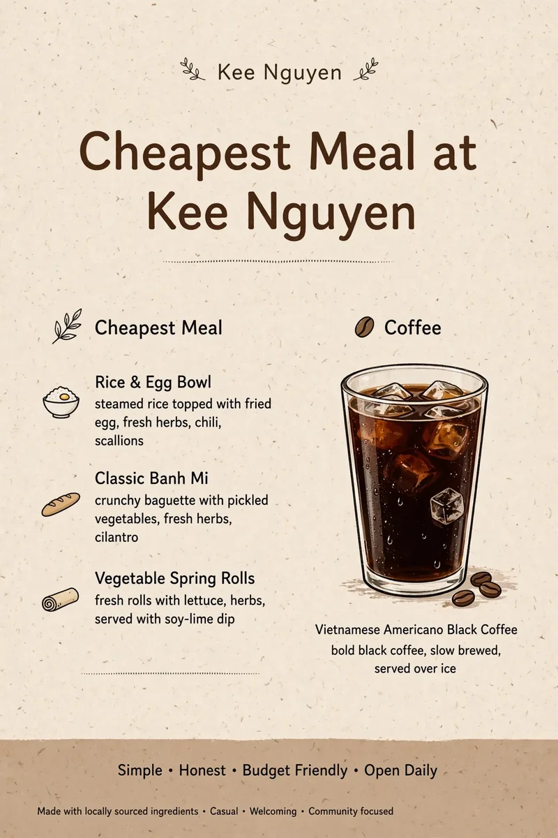 What is the cheapest meal at Kee Nguyen?