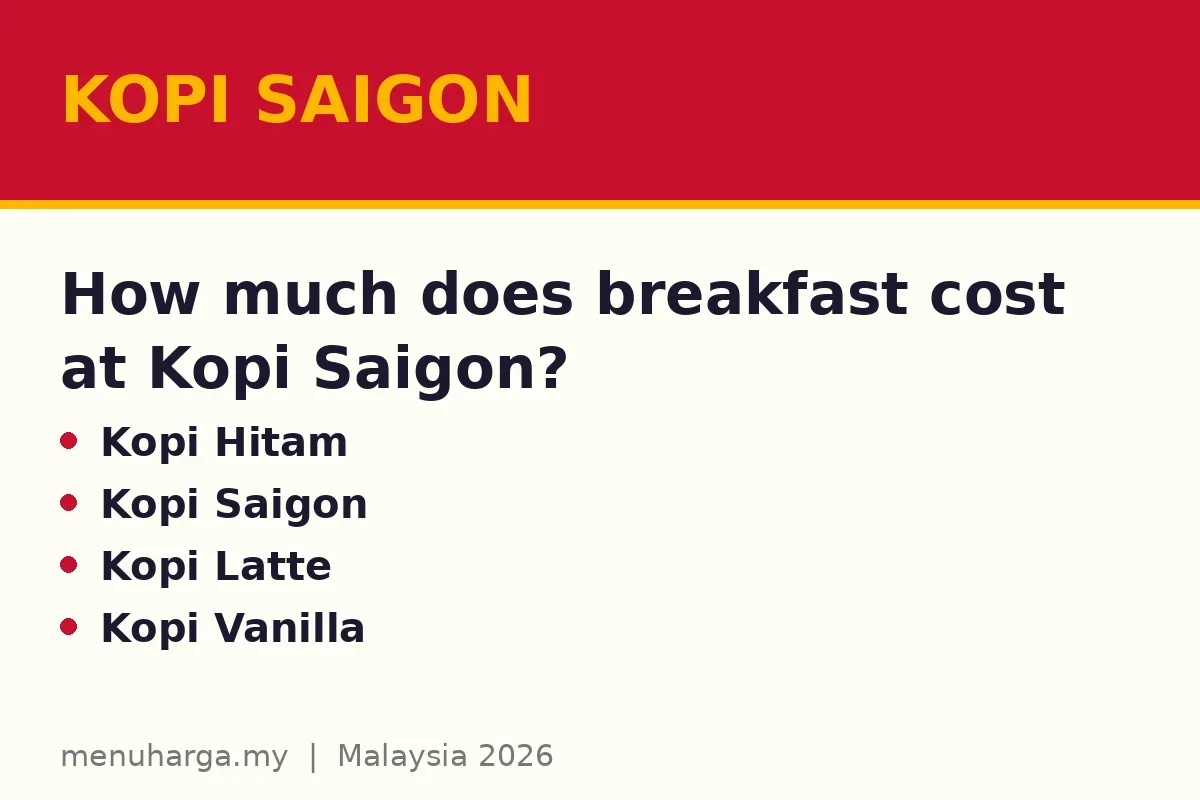 How much does breakfast cost at Kopi Saigon?