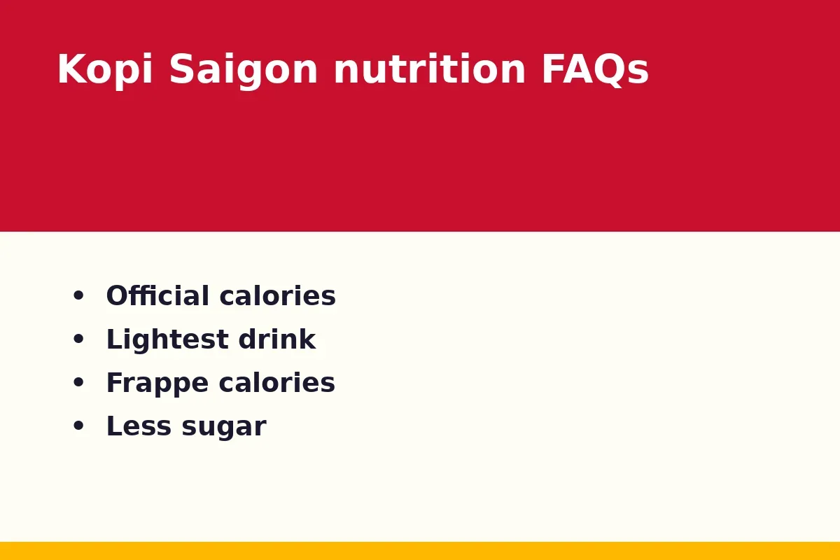 Kopi Saigon nutrition info FAQs