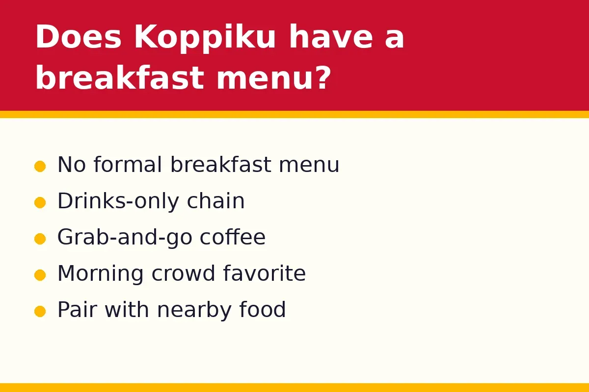 Does Koppiku have a breakfast menu?