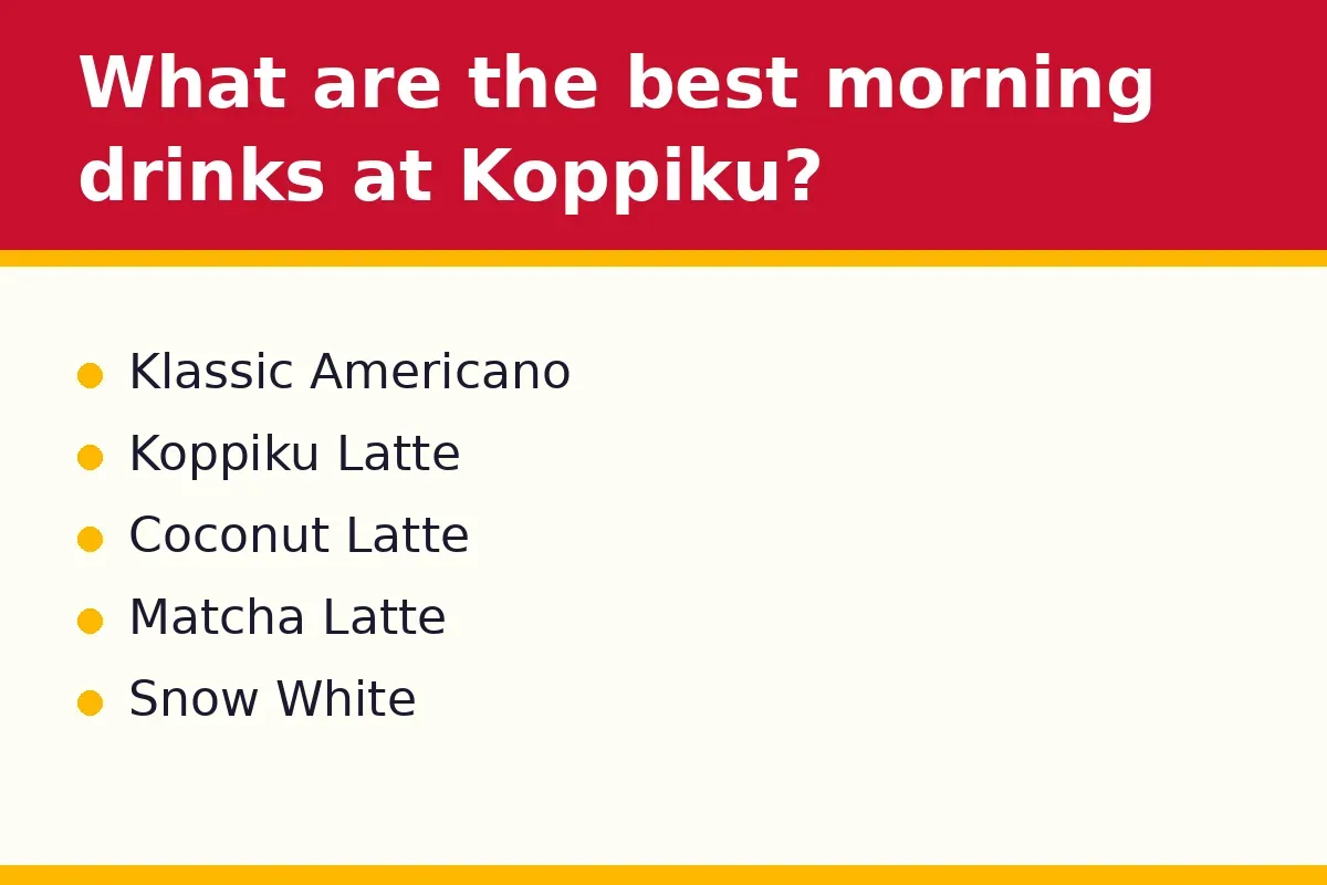 What are the best morning drinks at Koppiku?