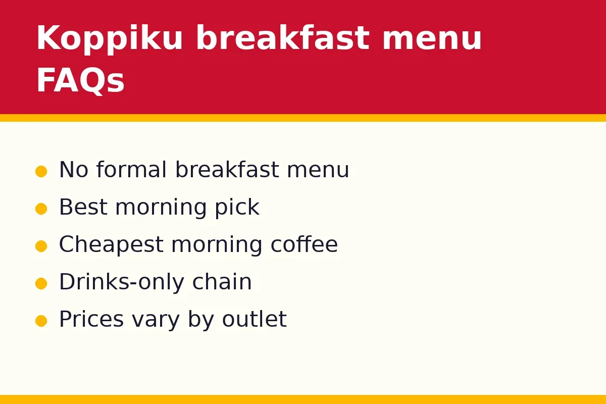 Koppiku breakfast menu FAQs