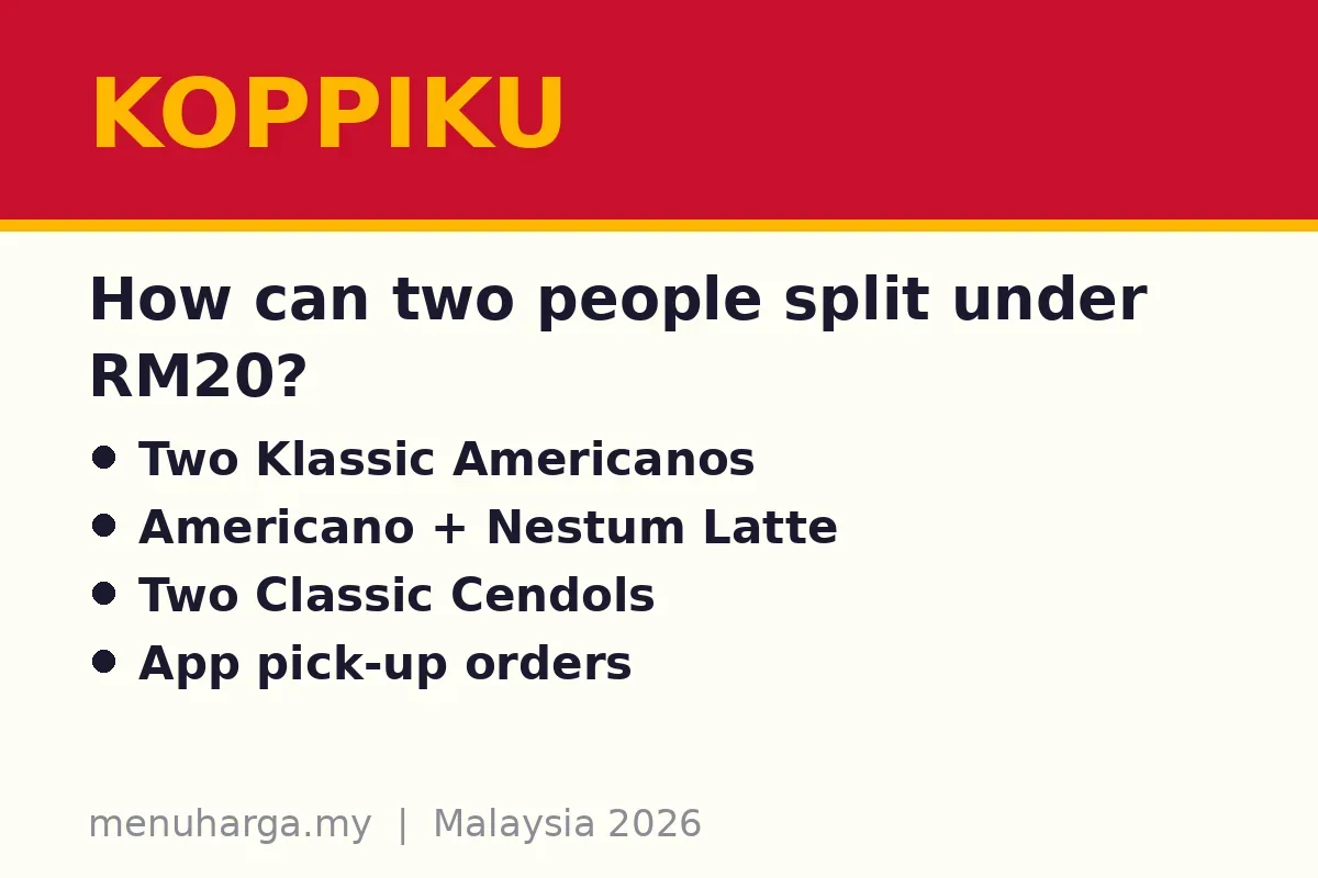 How can two people split under RM20?