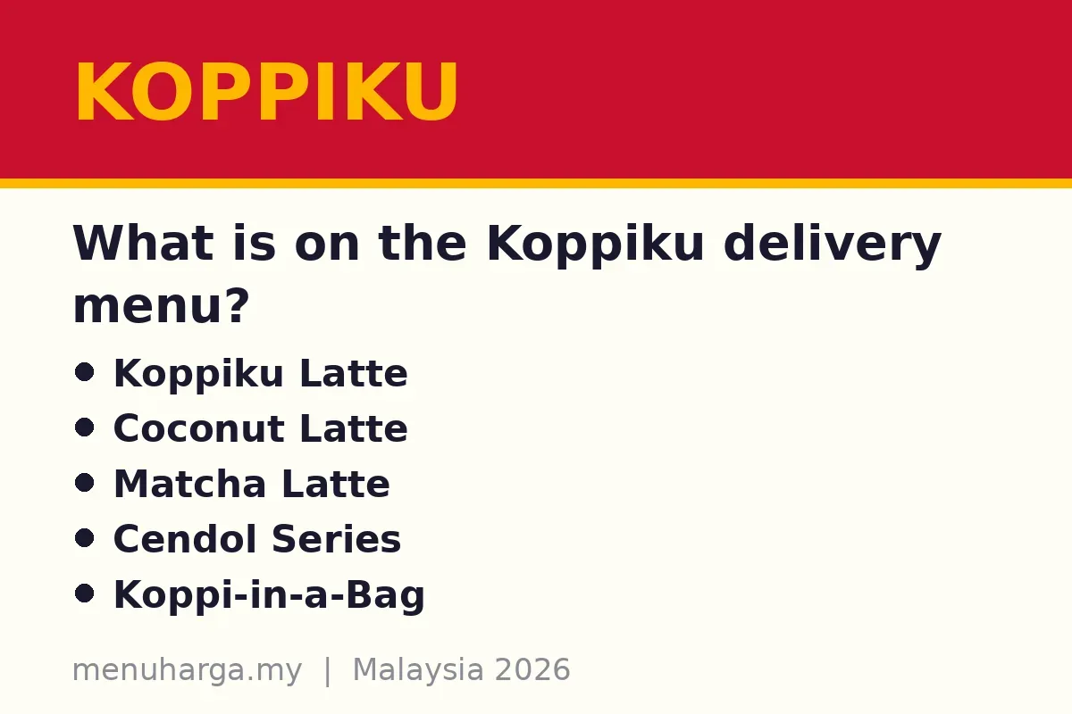 What is on the Koppiku delivery menu?