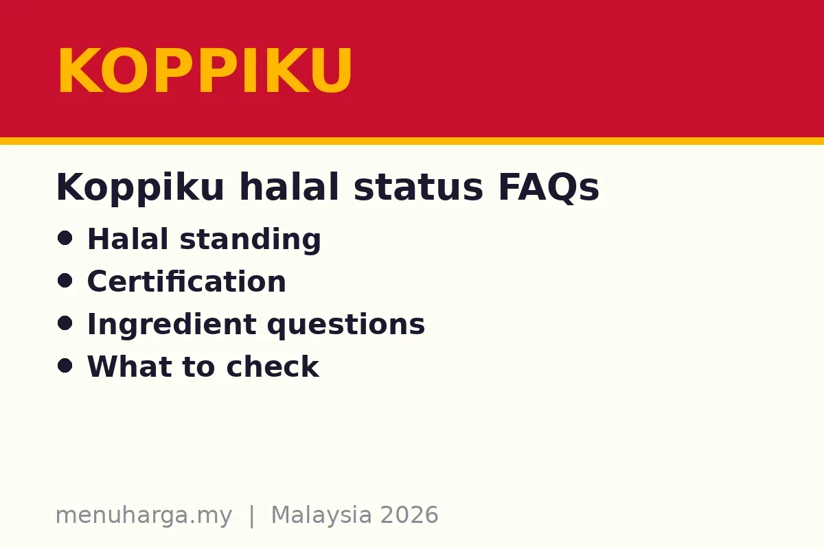 Koppiku halal status FAQs