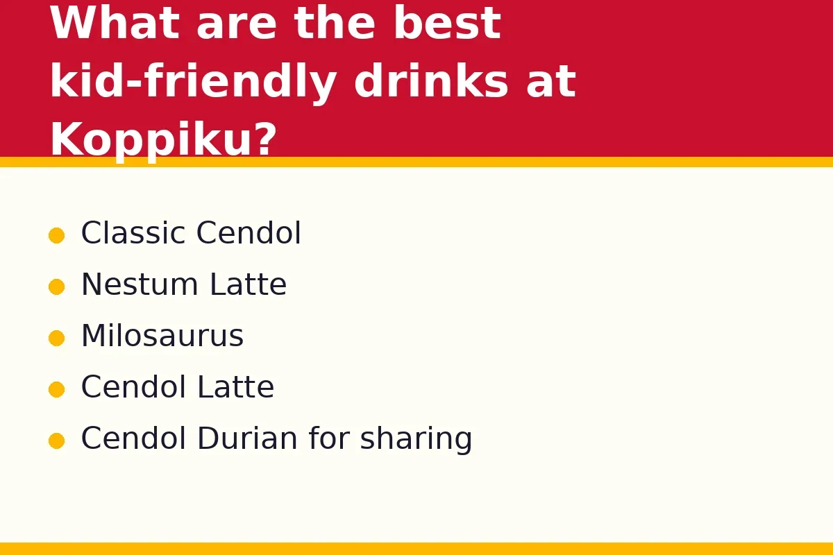 What are the best kid-friendly drinks at Koppiku?
