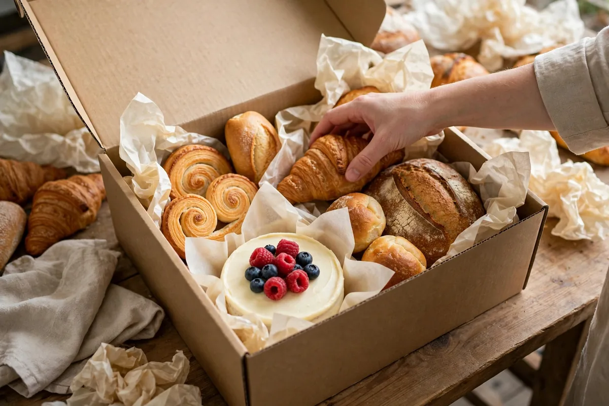 How do you plan cake size and delivery for a Lavender party?