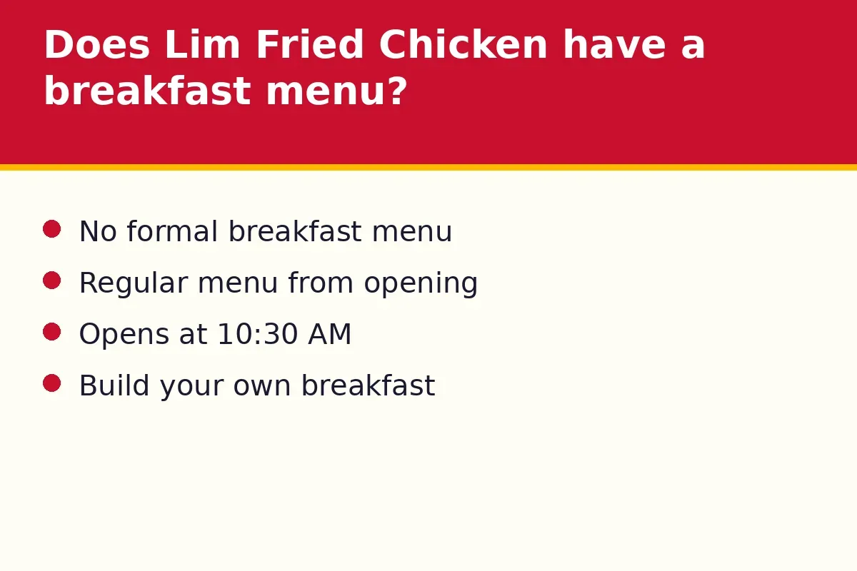 Does Lim Fried Chicken have a breakfast menu?
