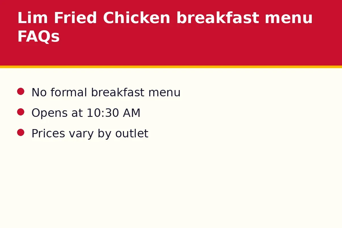 Lim Fried Chicken breakfast menu FAQs