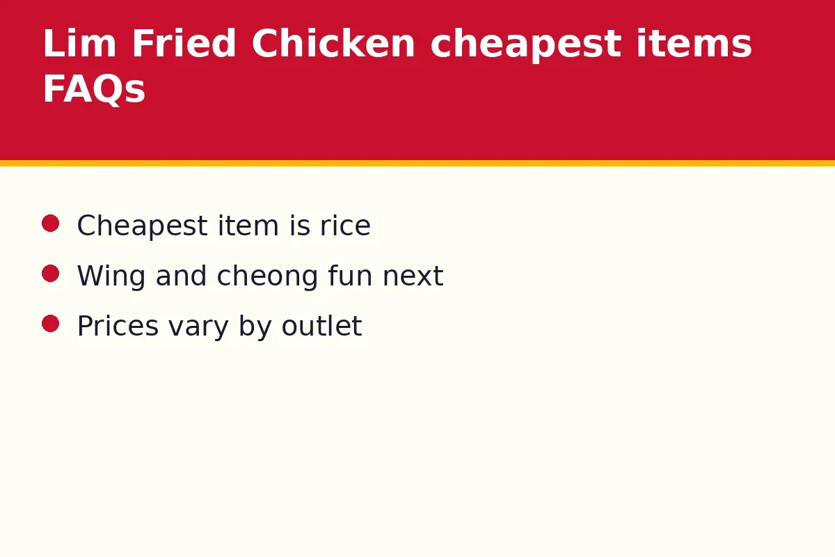 Lim Fried Chicken cheapest items FAQs