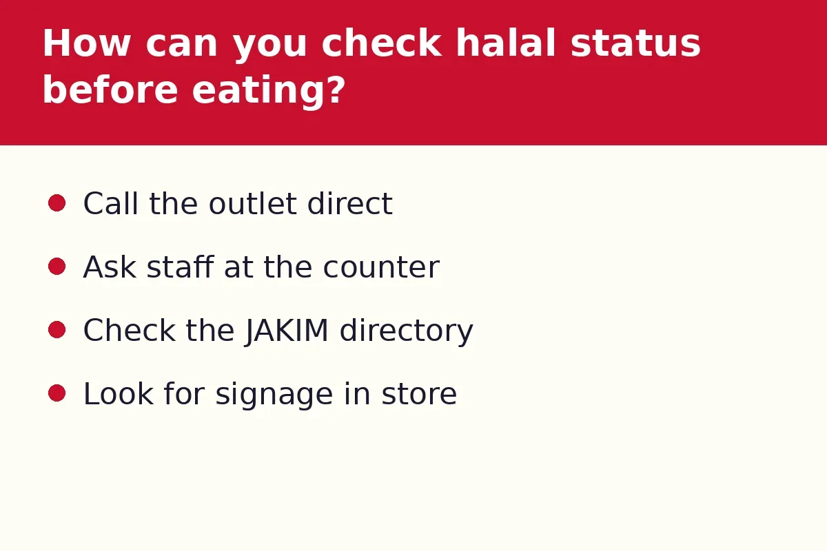 How can you check halal status before eating?