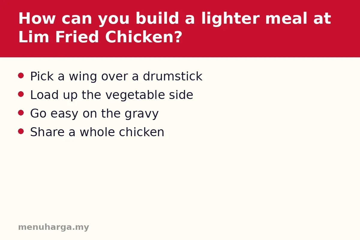 How can you build a lighter meal at Lim Fried Chicken?