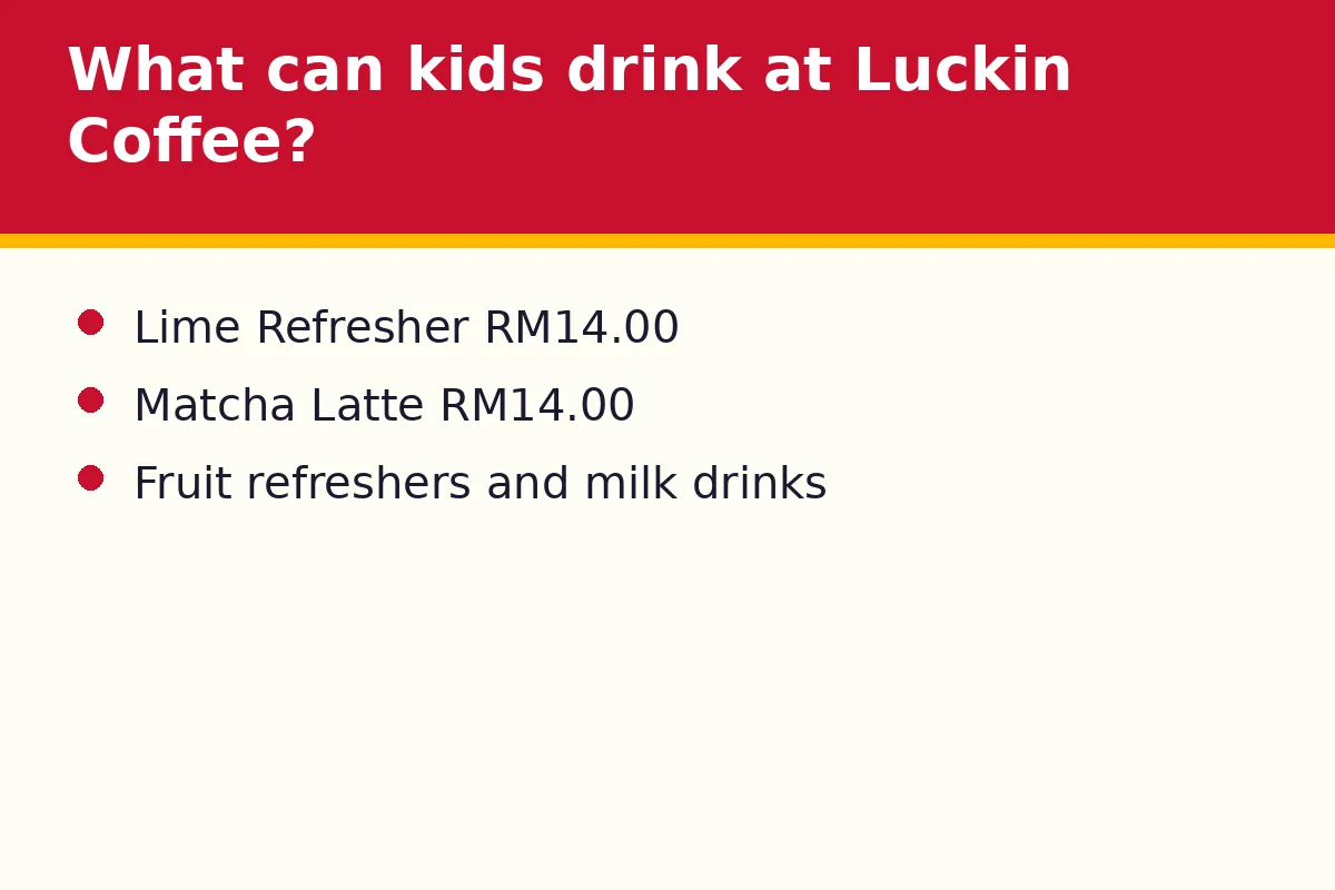 What can kids drink at Luckin Coffee?