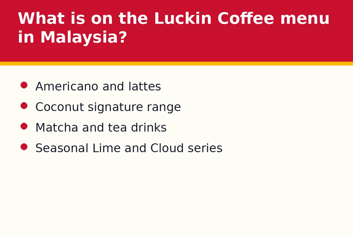 What is on the Luckin Coffee menu in Malaysia?