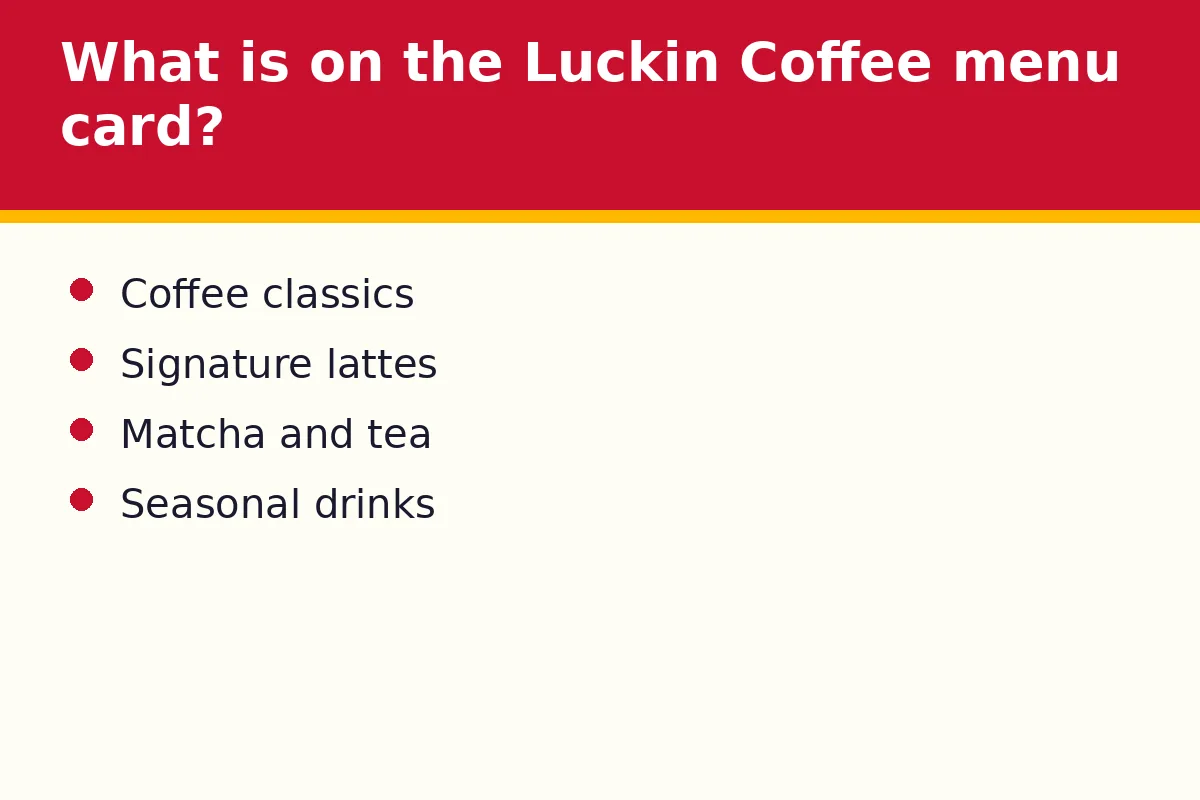 What is on the Luckin Coffee menu card?