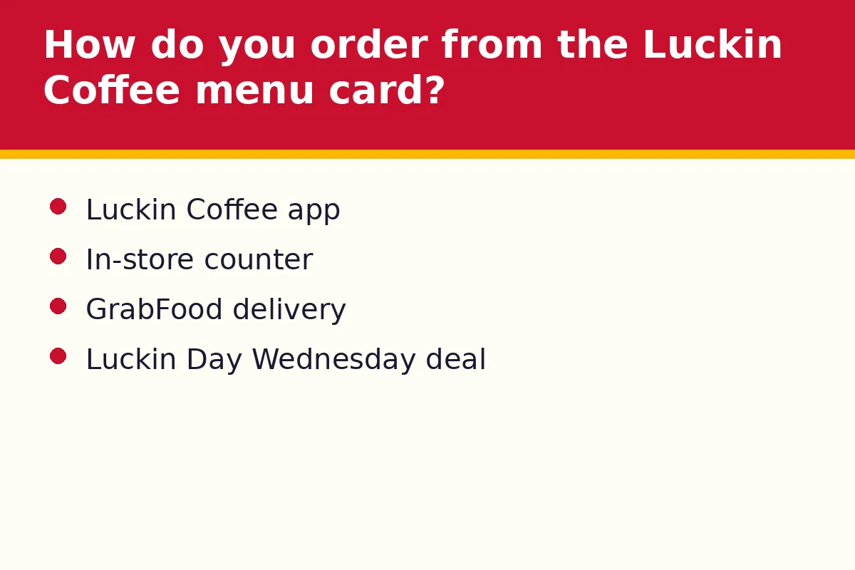 How do you order from the Luckin Coffee menu card?