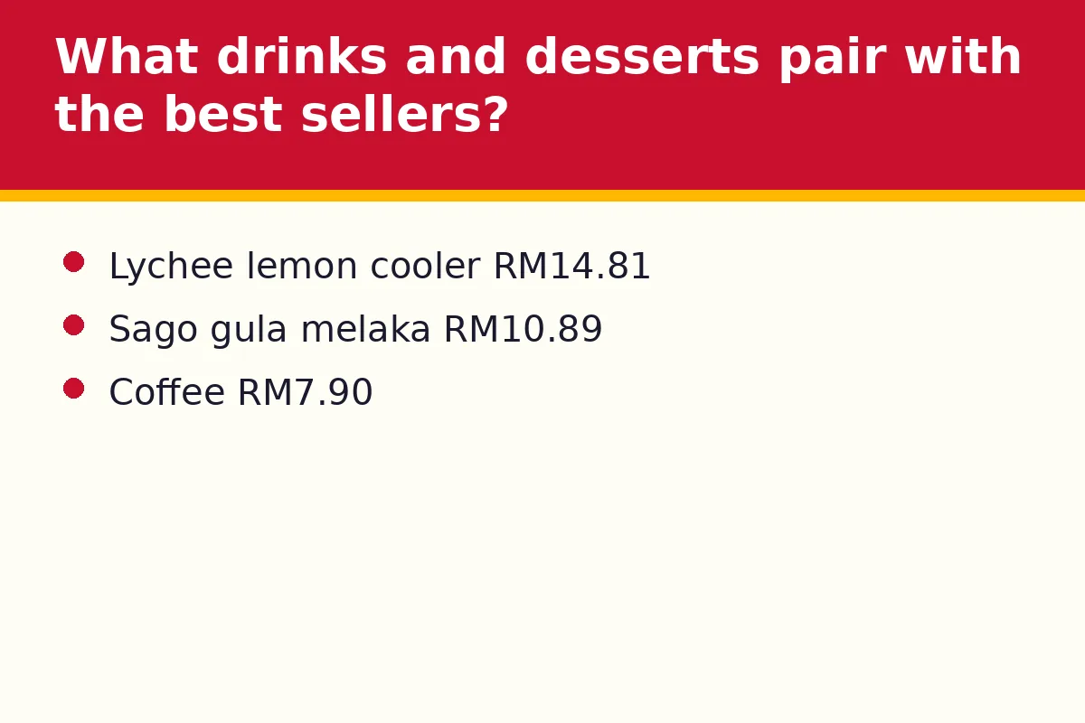 What drinks and desserts pair with the best sellers?