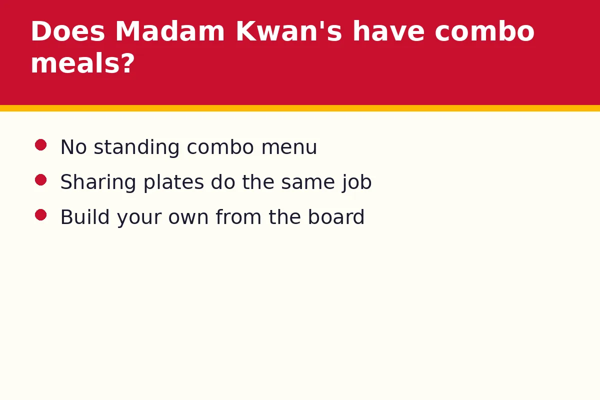 Does Madam Kwan's have combo meals?