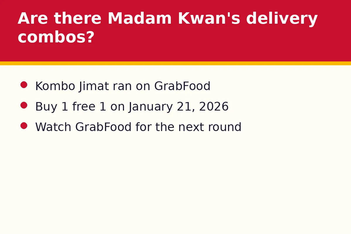 Are there Madam Kwan's delivery combos?