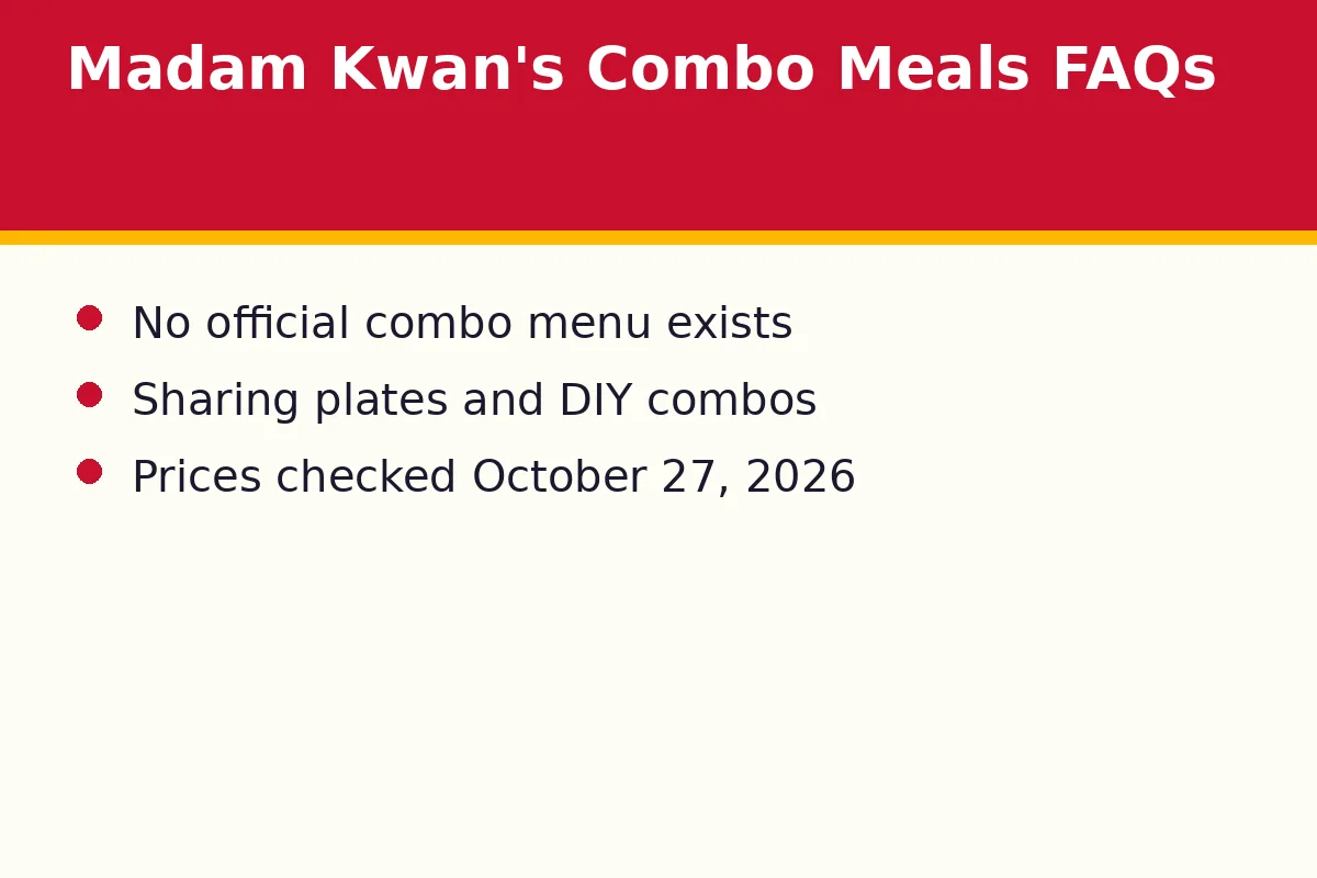 Madam Kwan's combo meals FAQs