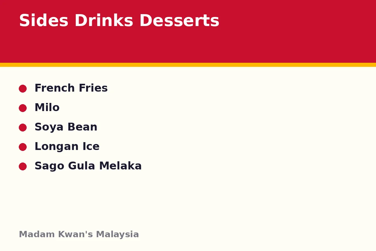 What sides, drinks and desserts work for kids?