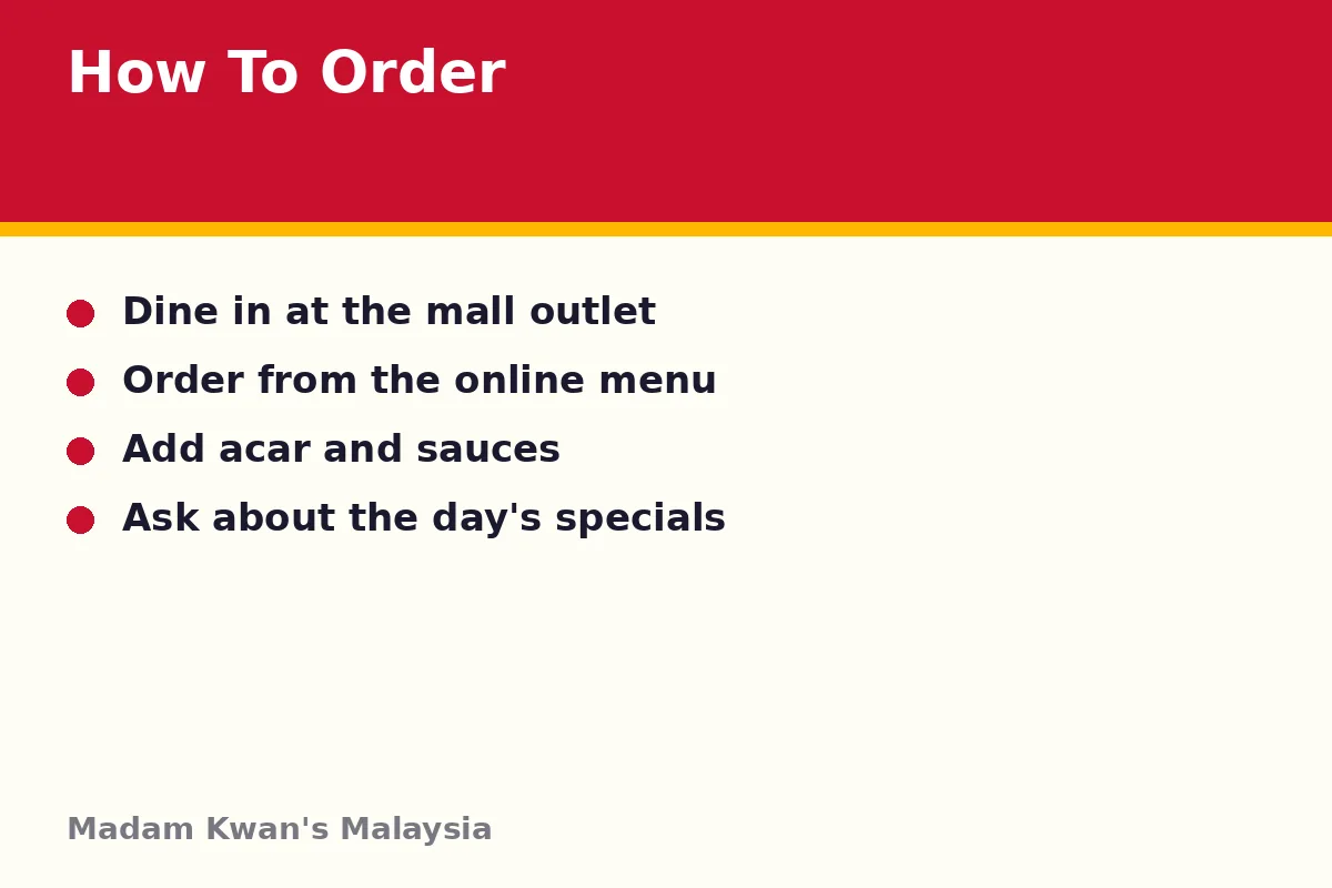 How do you order at Madam Kwan's?