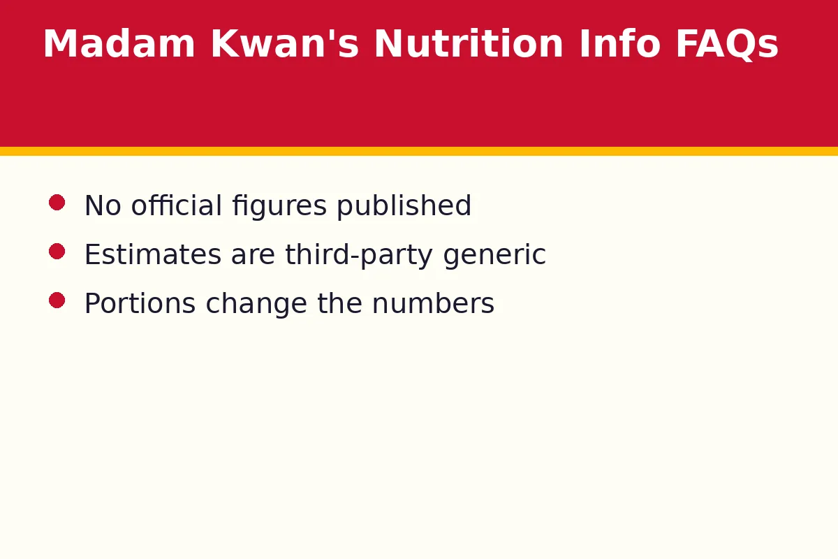 Madam Kwan's nutrition info FAQs