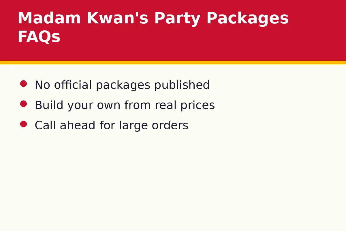 Madam Kwan's party packages FAQs