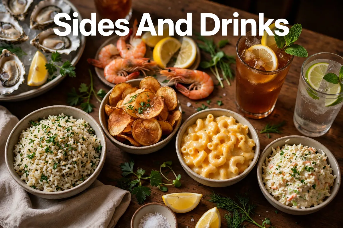 What is on the pasta, sides and drinks sections of the card?