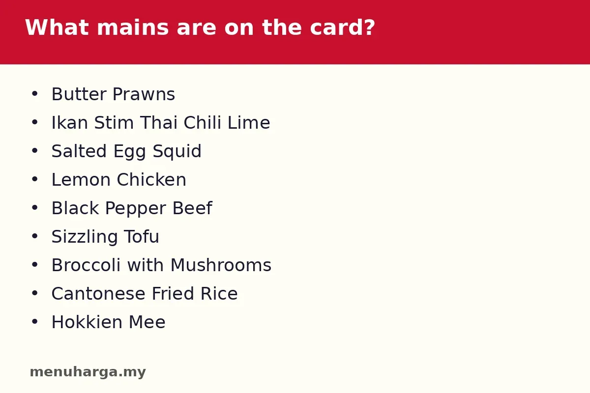 What mains are on the Mohd Chan menu card?
