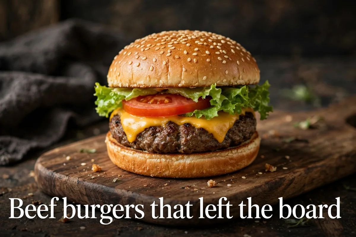 Beef burgers that left the board