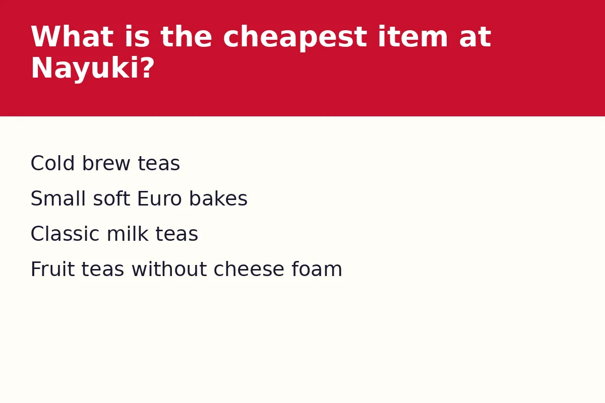 What is the cheapest item at Nayuki?