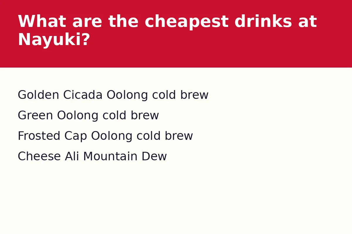 What are the cheapest drinks at Nayuki?