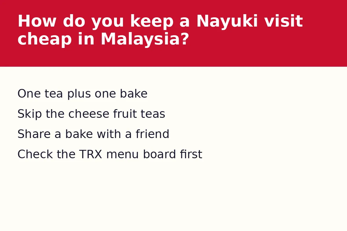 How do you keep a Nayuki visit cheap in Malaysia?