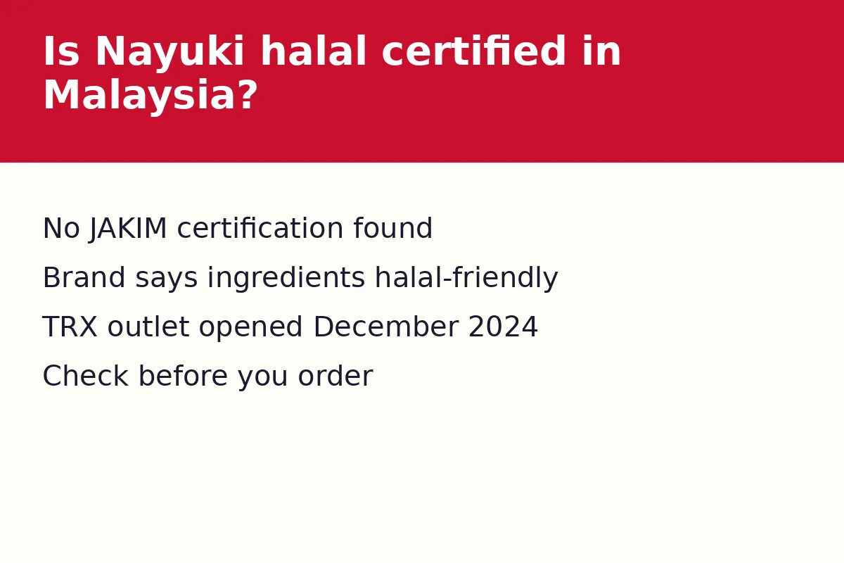 Is Nayuki halal certified in Malaysia?