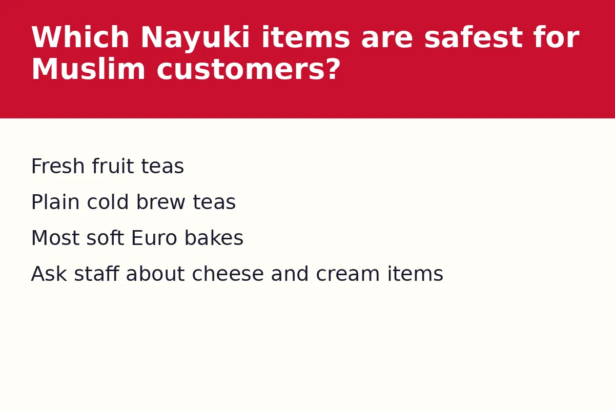 Which Nayuki items are safest for Muslim customers?