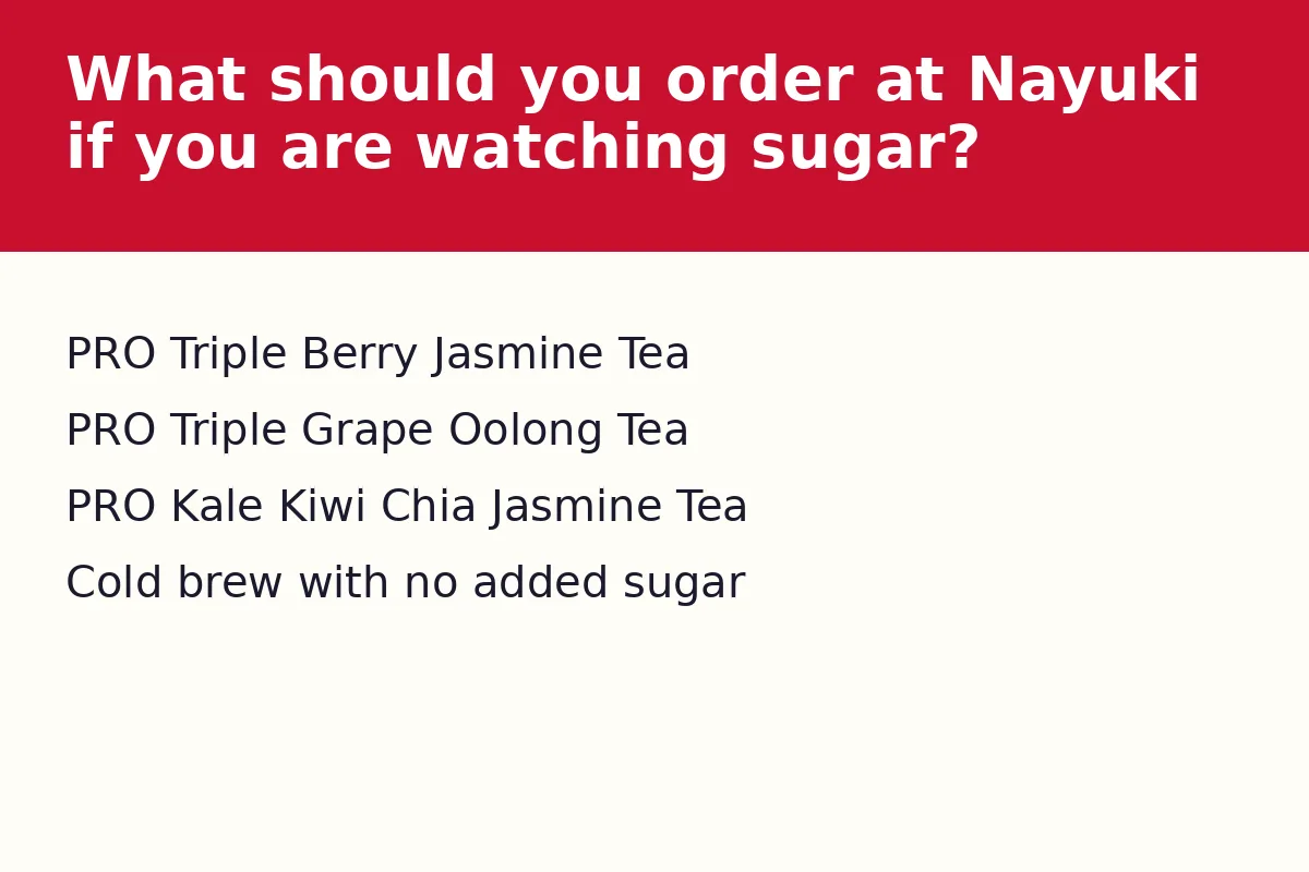 What should you order at Nayuki if you are watching sugar?