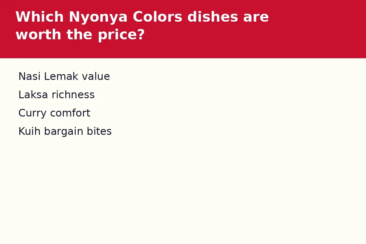 Which Nyonya Colors dishes are worth the price?