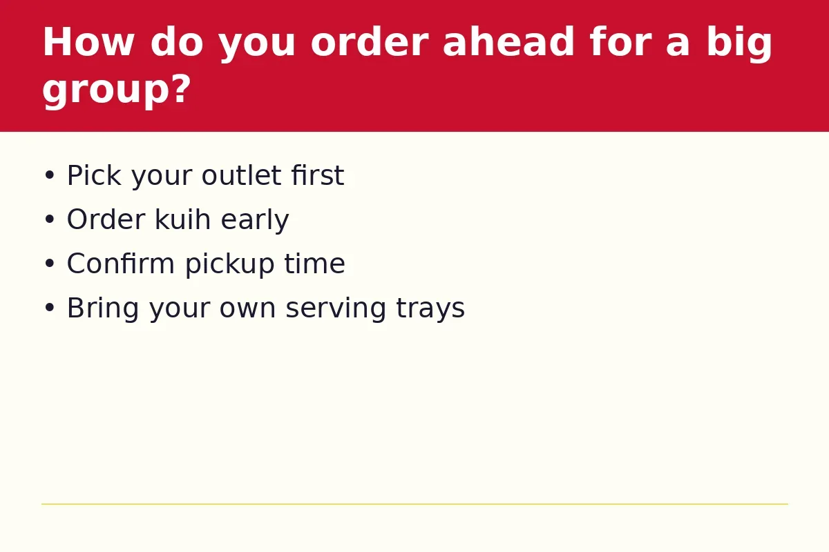 How do you order ahead for a big group?