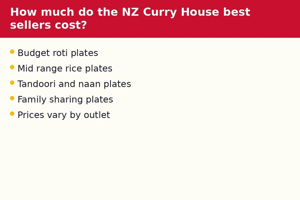 How much do the NZ Curry House best sellers cost?